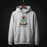Beauty and the Beast Cast Hoodie front (Heather Grey)