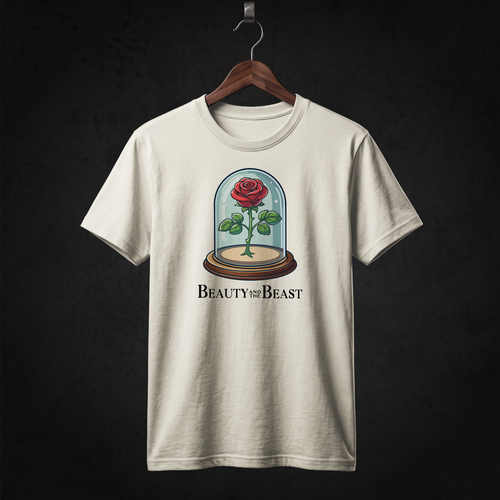 Beauty and the Beast Cast T-Shirt front (Natural)