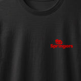 Springers T-Shirt front detail (Black)