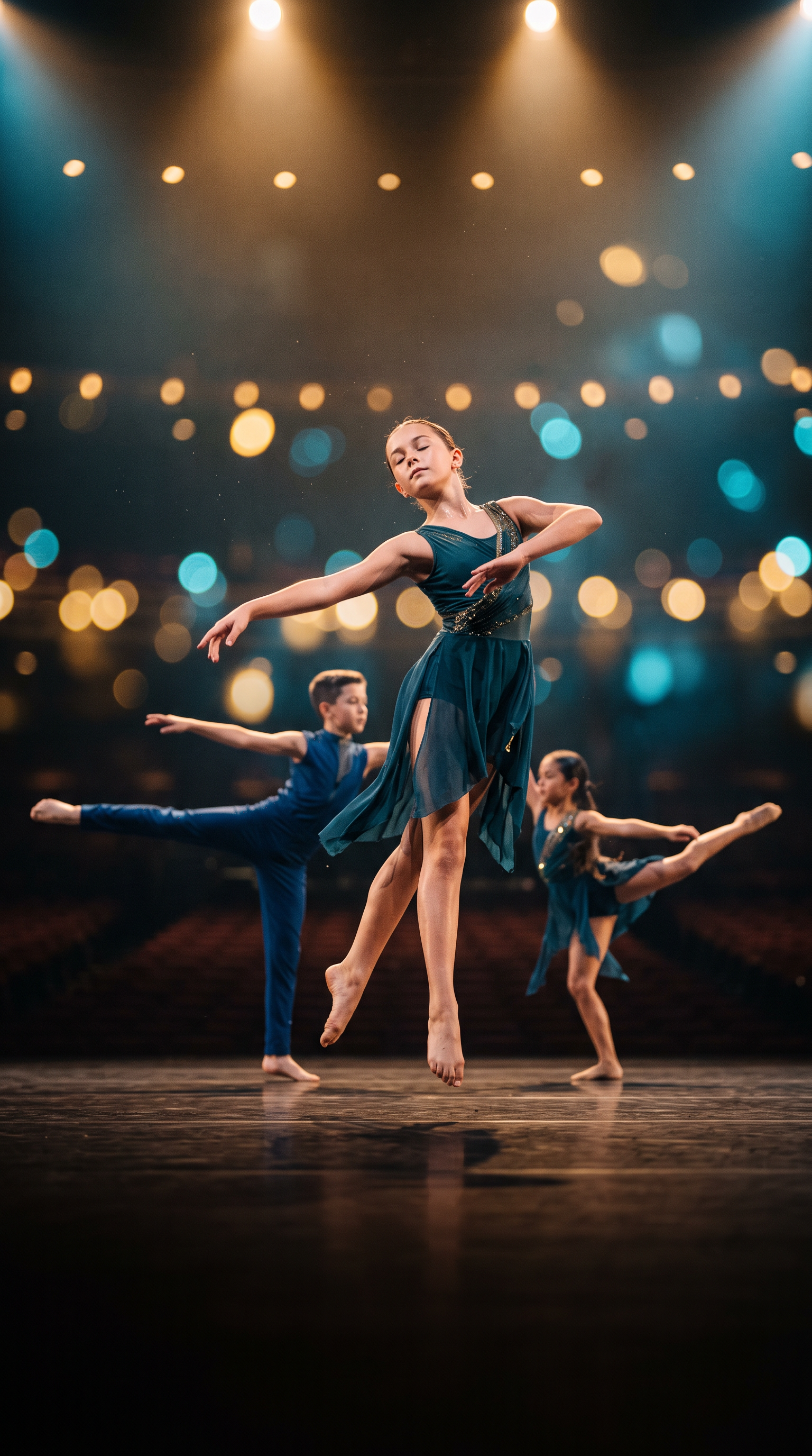 Young dancers performing on stage