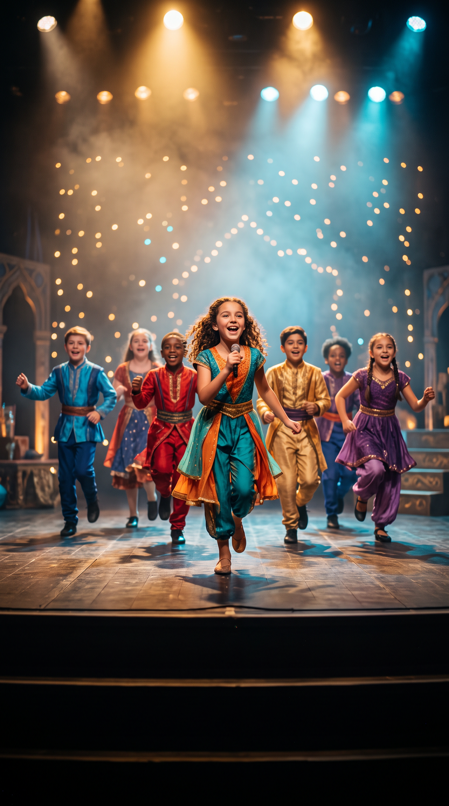 Young cast performing a musical number