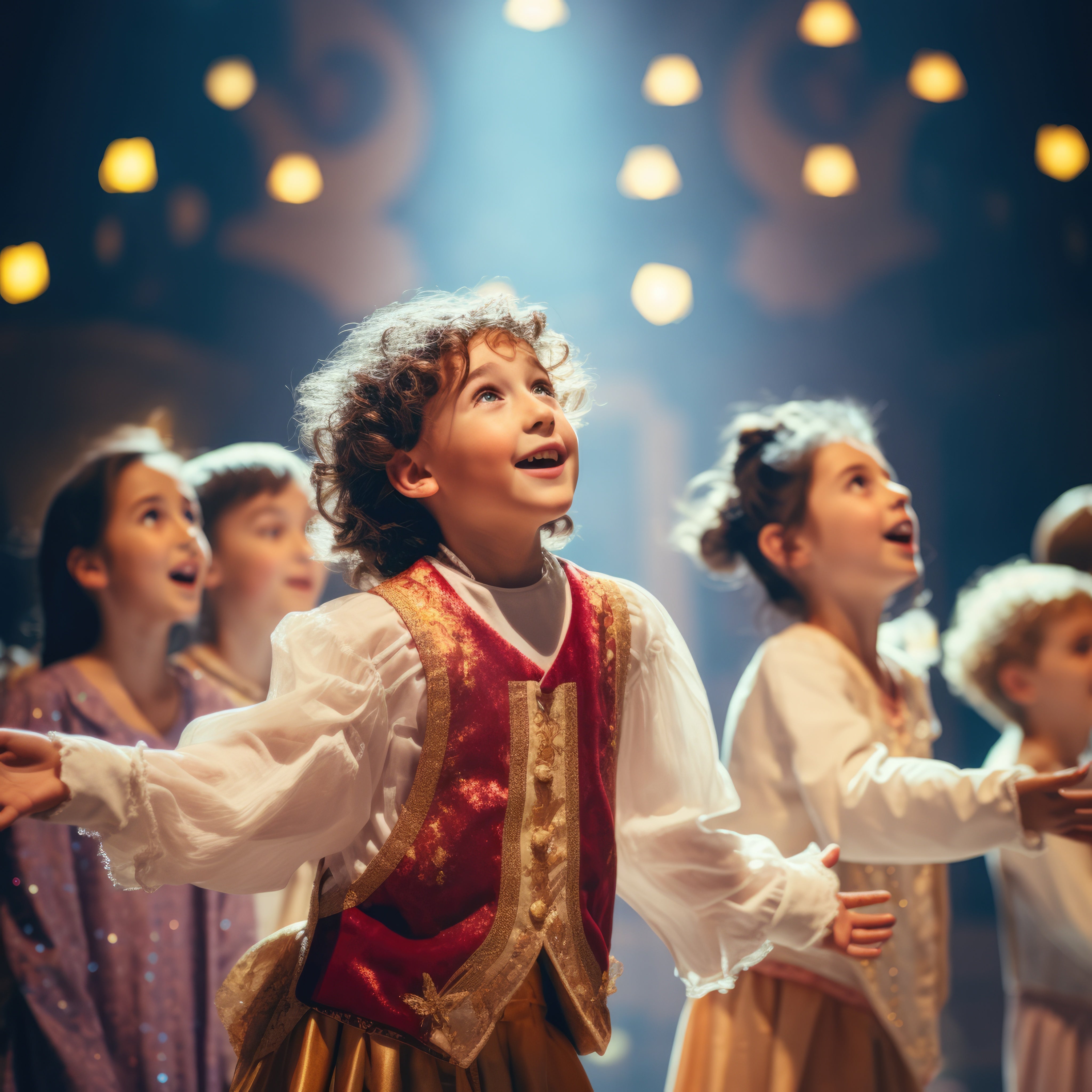 Young performers on stage